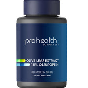 ProHealth Olive Leaf Extract bottle with 60 veggie capsules for potential immune support.