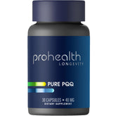 ProHealth Pure PQQ bottle on the counter, 40 mg formula for steady energy support