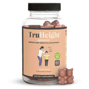 ProHeight TruHeight gummies bottle closeup with watermelon flavor appealing to kids.