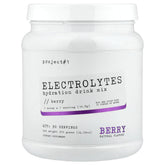 Project #1 Electrolyte Drink Mix Berry bottle pour supports hydration during workouts.