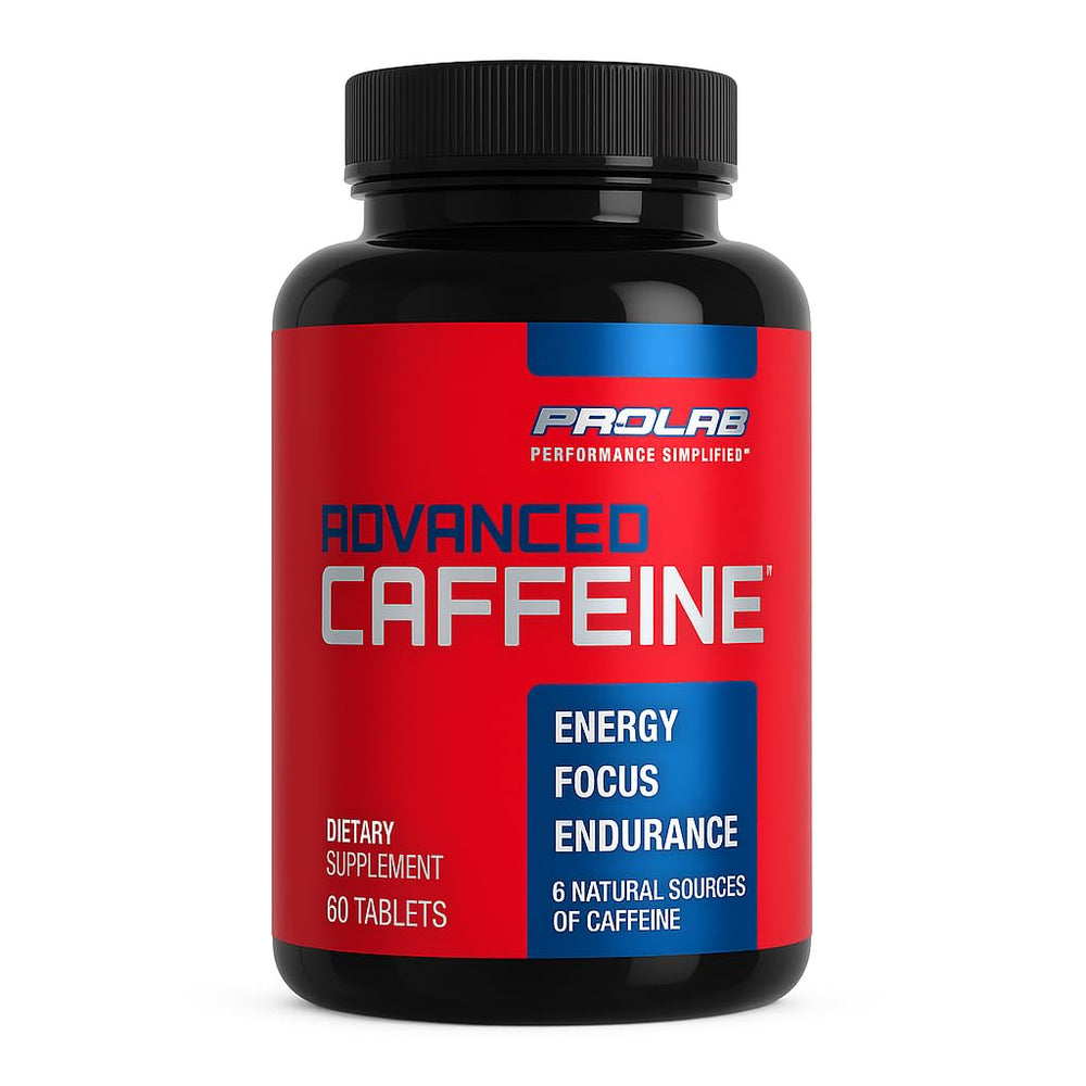 ProLab Advanced Caffeine tablets front view showing bottle for fast-acting energy