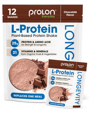 Prolon Longevity chocolate packaging highlighting plant-based protein for longevity goals