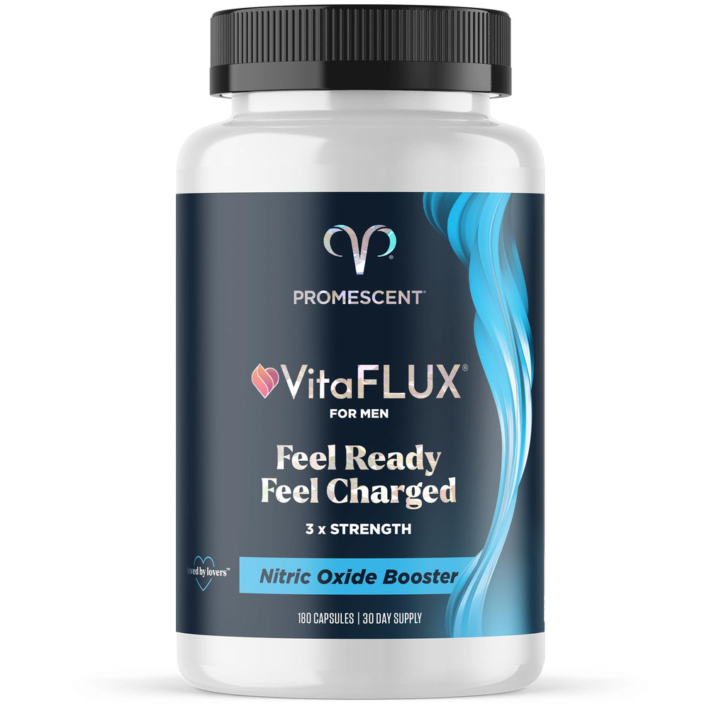 Promescent VitaFLUX bottle front view for nitric oxide support during workouts