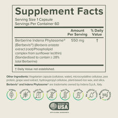 Prominent Nutrition Berberine Phytosome capsules close-up for convenient daily digestive support