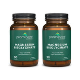 Prominent Nutrition magnesium bisglycinate capsules bottle front shows brain health support messaging