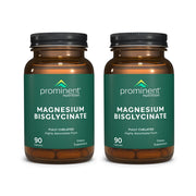 Prominent Nutrition magnesium bisglycinate capsules bottle front shows brain health support messaging