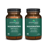 Prominent Nutrition Resveratrol bottle front displaying 98% Trans-Resveratrol label for antioxidant support