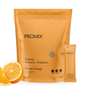 ProMix Nutrition Debloat bottle close-up showing a gut-friendly blend for bloating relief
