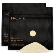 Promix Nutrition whey protein isolate vanilla bottle for post-workout recovery.