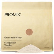 ProMix Nutrition vanilla whey packaging showcases grass-fed protein for clean post-workout recovery.