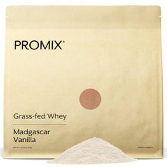 ProMix Nutrition vanilla whey packaging showcases grass-fed protein for clean post-workout recovery.
