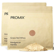 Promix Nutrition vanilla whey canister highlighting grass-fed protein for post-workout shakes