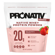 Pronativ 100% Whey Native Protein bottle shows lactose-free protein for daily recovery