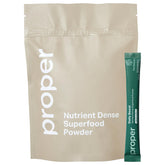 Proper Greens Daily Boost bottle with colorful label, hinting at daily nourishment.