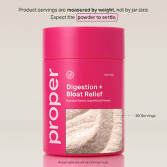 Proper Pinks Digestion scoop beside jar for convenient daily gut health