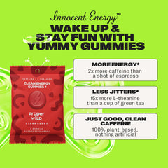 Proper Wild energy gummies packaging inside a bag for on-the-go use.