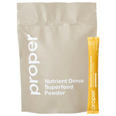 Proper Yellows energy powder tub in pineapple mango flavor for a natural energy lift.