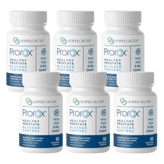 PROROX bottle front view highlights dual-action bladder and prostate support