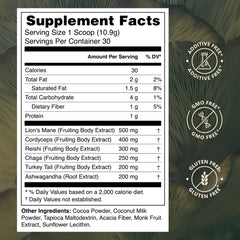 Prosper Mushroom Cocoa powder scoop highlighting premium mushroom blend for daily use