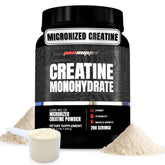 PROSUPPS Creatine Monohydrate powder bottle and scoop for steady workout power.