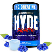 PROSUPPS HYDE blue razz bottle ready for pre-workout energy and focus.