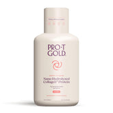 ProT Gold Berry Sugar Free Liquid Protein Shot bottle closeup for quick nourishment.
