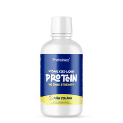 Proteinex liquid hydrolyzed protein bottle shows ready-to-drink convenience