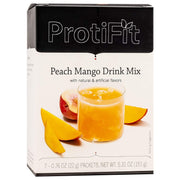 Protifit Peach Mango protein powder tub for a high-protein morning boost