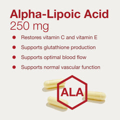 Protocol For Life Balance Alpha-Lipoic Acid bottle emphasizes dairy-free and kosher features.