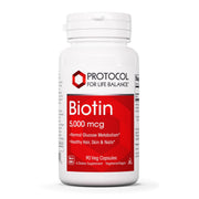 PROTOCOL FOR LIFE BALANCE Biotin 5000mcg bottle for easy daily supplementation