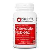 PROTOCOL FOR LIFE BALANCE chewable probiotic bottle showing 2B CFU for digestive support
