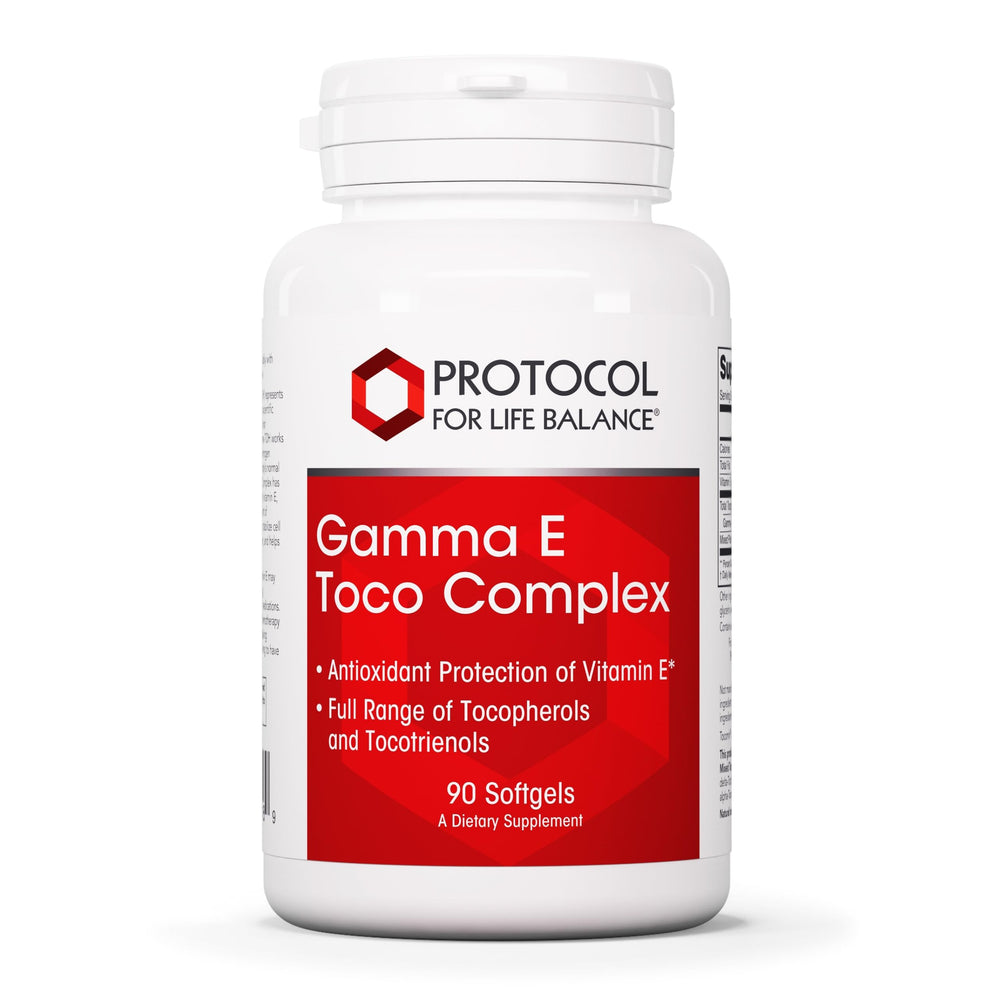 PROTOCOL FOR LIFE BALANCE Gamma E Toc Complex bottle front showing antioxidant support