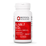 Protocol For Life Balance K2 MK-7 D3 bottle promotes daily bone density support.