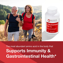 PROTOCOL FOR LIFE BALANCE L-Glutamine label close-up with gut-supporting ingredients.