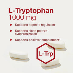 Packaging box for Protocol for Life Balance L-Tryptophan supplement.