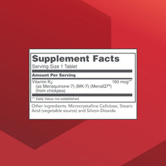 PROTOCOL FOR LIFE BALANCE MK-7 tablets close-up shows 160 mcg dosage.