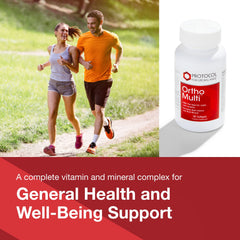 Protocol For Life Balance Ortho Multi softgels closeup showing golden capsules.