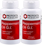 Protocol For Life Balance Peppermint G.I. bottle with enteric-coated softgels for digestive support