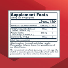 PROTOCOL FOR LIFE BALANCE PQQ Complex label detailing ingredients for cellular energy.