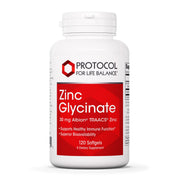 Protocol for Life Balance Zinc Glycinate bottle front view for daily use