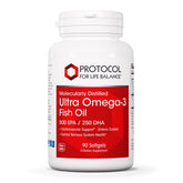 PROTOCOL FOR LIFE BALANCE Ultra Omega-3 softgel bottle used daily for brain and heart support.