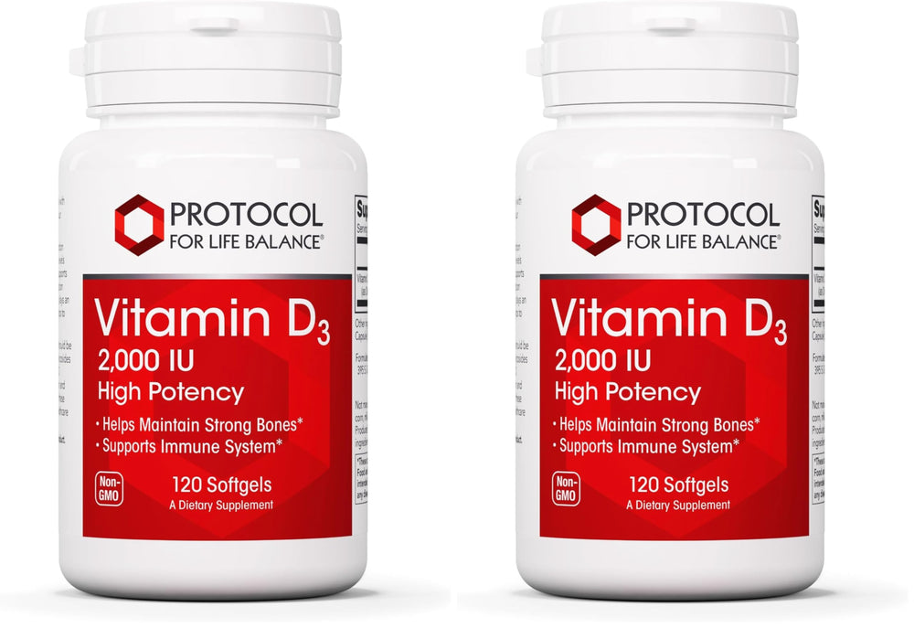 Protocol For Life Balance Vitamin D3 2000 IU bottle for daily use