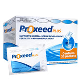 Proxeed Plus lemon drink packet ready to mix for daily fertility support.