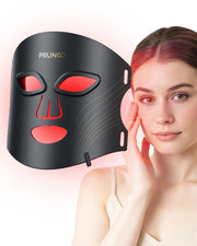 Prungo LED mask red light mode close-up for even coverage and comfortable wear.