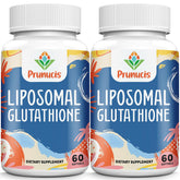 Prunucis 2400mg liposomal glutathione bottle emphasizes high absorption.