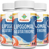 Prunucis 2400mg liposomal glutathione bottle highlighting high-dose antioxidant formula.
