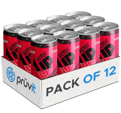 PRÜVIT Cherry Lightning Keto UP ingredients bottle displays BHB ketones and CMED 105