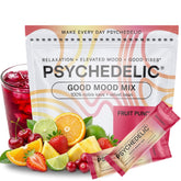 Psychedelic Water Good Mood Mix Fruit Punch packet for convenient single-serve on-the-go calm mood.
