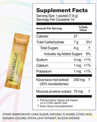 Single-serve packet display emphasizing low calories and stevia sweetness