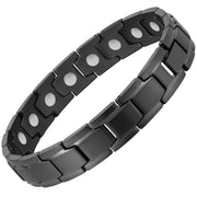 PUJANE magnetic bracelet closeup in black with a polished finish for daily wear.